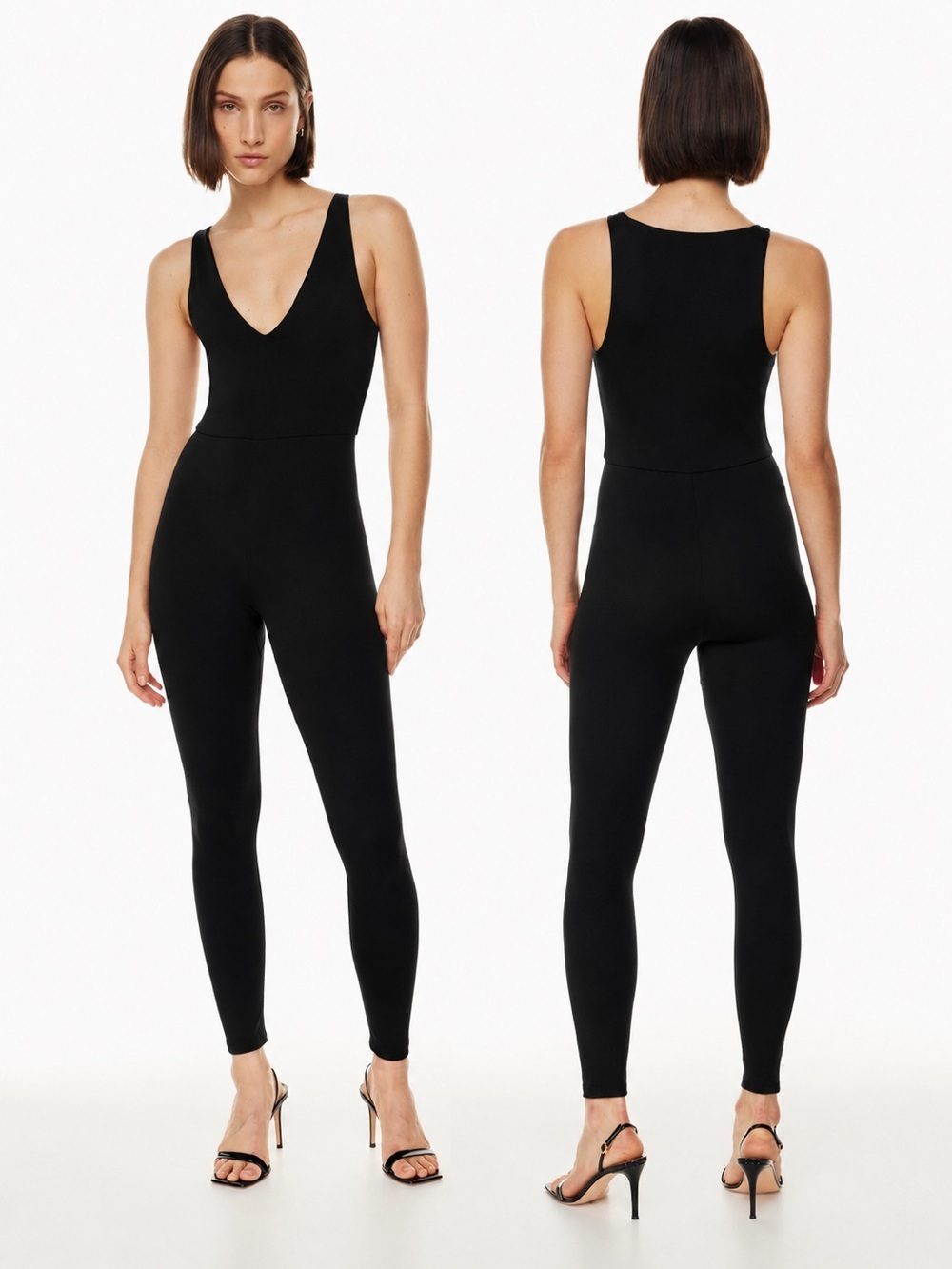 Aritzia Babaton Contour V-Neck Jumpsuit Black XL